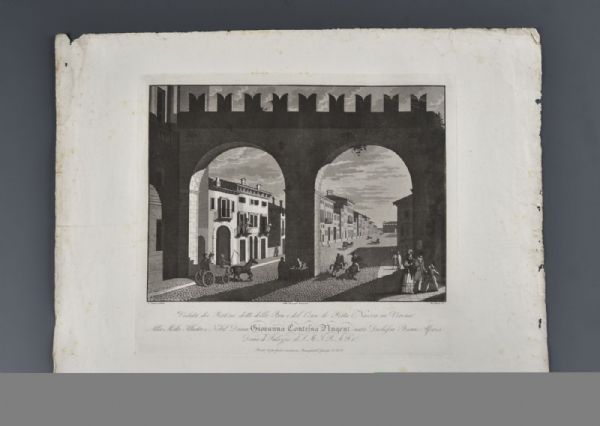 Bennassuti Giuseppe "Blick auf Portoni namens Bra und den Corso di Porta Nuova in Verona"
    